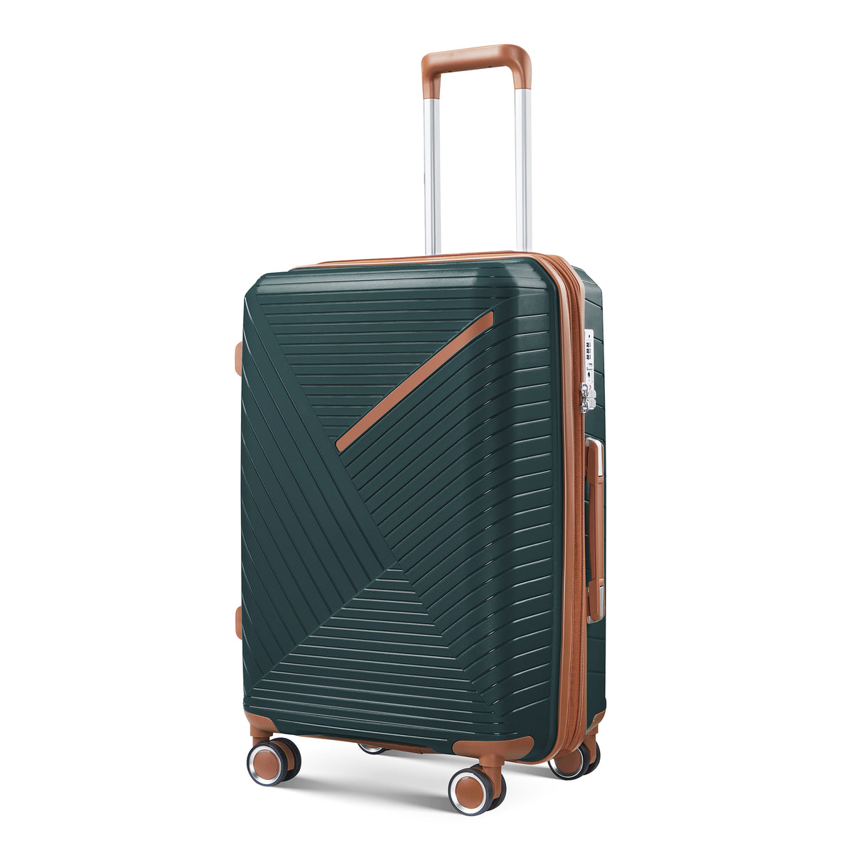 Luggage set of 4 pieces (14/20/24/28) with 4 360 degree silent rotating wheels made of PP material and durable TSA lock